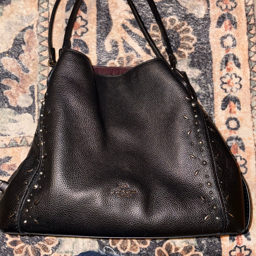 Black COACH Leather Studded Women's Bag